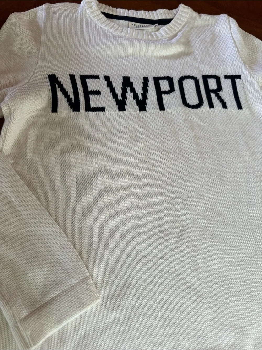 Holebrook Sweden Newport Organic Cotton Knit Sweater Small White